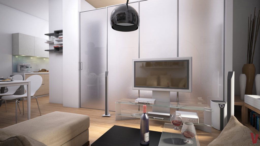 Rendering zona living Modern Loft